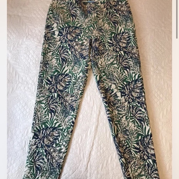 J.McLaughlin Margot Botanical Jacquard Blue/ Green Pants New Sz8 - Picture 3 of 9